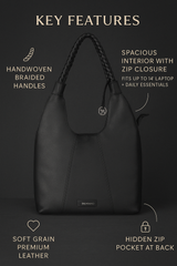 Pirbright – Braided Handle Soft Leather Tote