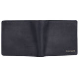 Silviano Henley – Noir Black RFID Protected Slim Leather Bifold Wallet with Coin Pocket & Gift Box