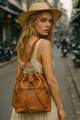 Soho – Drawstring Leather Bucket Bag