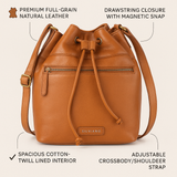 Soho – Drawstring Leather Bucket Bag